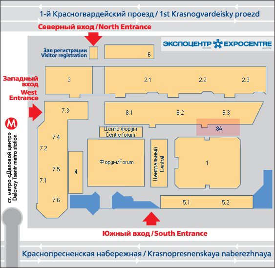 Экспоцентр схема павильонов
